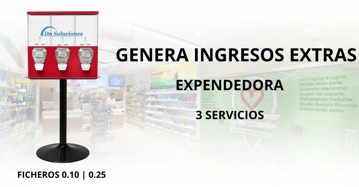 Máquina Chiclera 3 Productos Frente