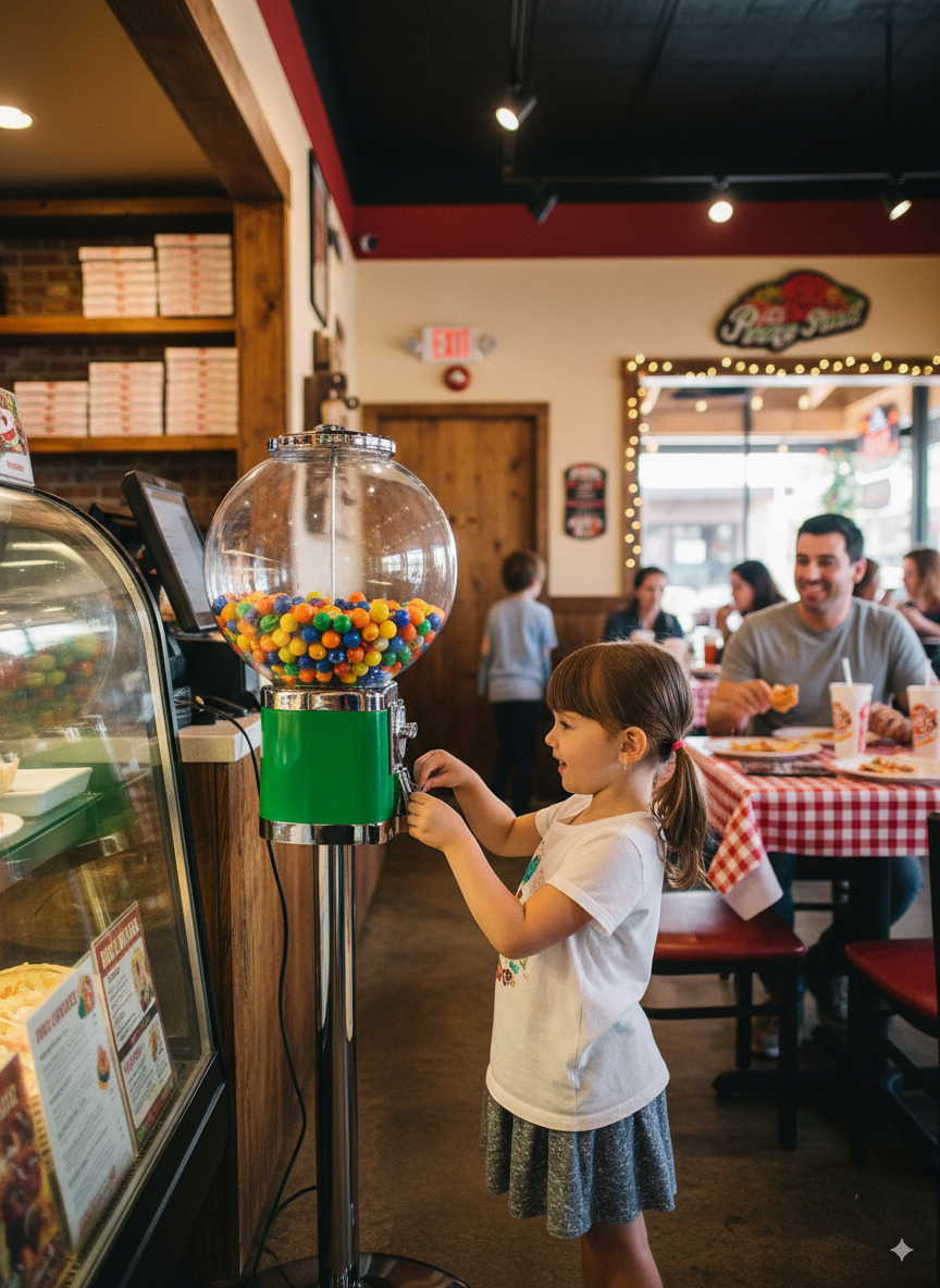 Dispensadora de chicles bombona grande mecanismo metálico Dn Soluciones