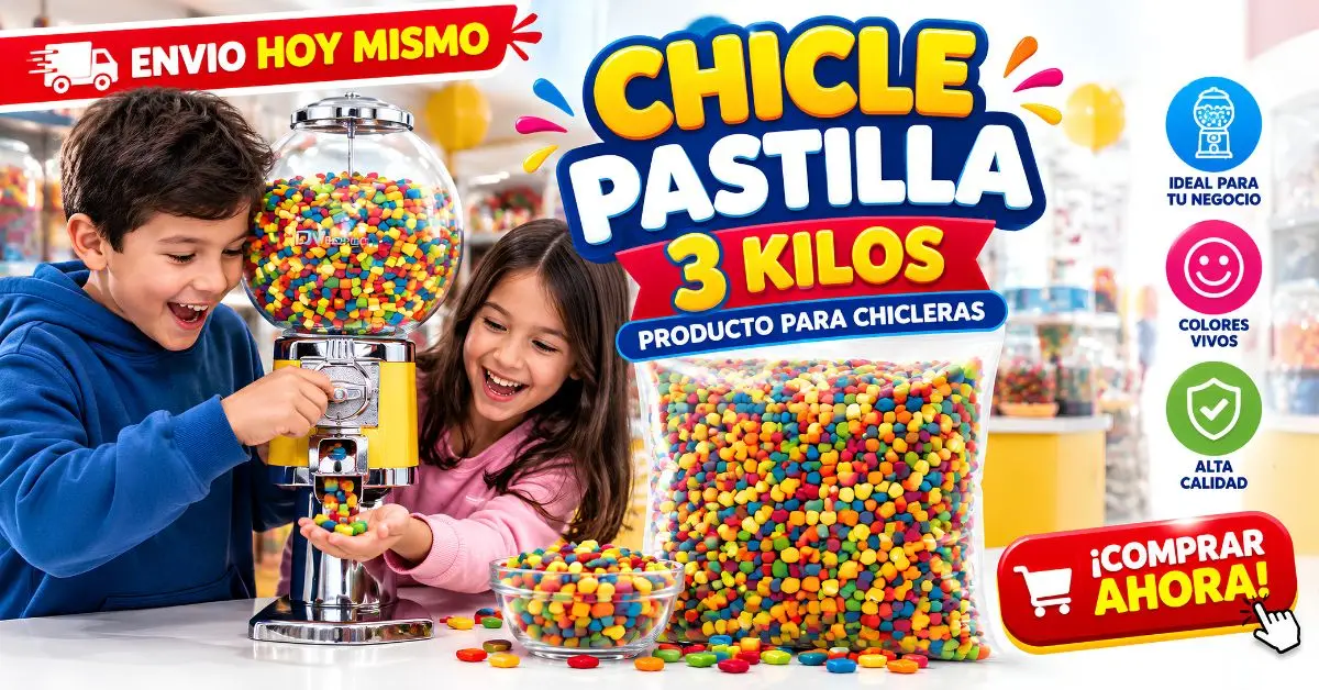 Funda de 3 Kilos de Chicle en Pastilla para Máquinas Chicleras